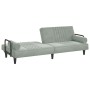Schlafsofa mit Armlehnen aus hellgrauem Samt von vidaXL, Sofas - Ref: Foro24-351894, Preis: 266,24 €, Rabatt: %