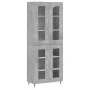 Aparador alto madera contrachapada gris hormigón 69,5x34x180 cm de vidaXL, Aparadores - Ref: Foro24-3198261, Precio: 156,40 €...