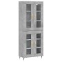Tall plywood gray concrete sideboard 69.5x34x180 cm by vidaXL, Sideboards - Ref: Foro24-3198261, Price: 158,52 €, Discount: %