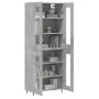 Aparador alto madera contrachapada gris hormigón 69,5x34x180 cm de vidaXL, Aparadores - Ref: Foro24-3198261, Precio: 156,40 €...