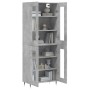 Tall plywood gray concrete sideboard 69.5x34x180 cm by vidaXL, Sideboards - Ref: Foro24-3198261, Price: 158,52 €, Discount: %