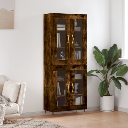 Aparador alto madera contrachapada roble ahumado 69,5x34x180 cm de vidaXL, Aparadores - Ref: Foro24-3198262, Precio: 167,88 €...