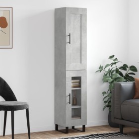 Aparador de madera contrachapada gris hormigón 34,5x34x180 cm de vidaXL, Aparadores - Ref: Foro24-3200413, Precio: 104,31 €, ...