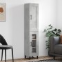 Aparador de madera contrachapada gris hormigón 34,5x34x180 cm
