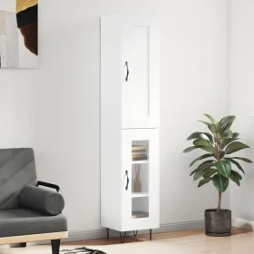 Tall white plywood highboard 34.5x34x180 cm by vidaXL, Sideboards - Ref: Foro24-3200417, Price: 97,42 €, Discount: %