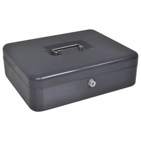 Caja de dinero con cerradura Negro 30 x 24 x 9 cm Acero