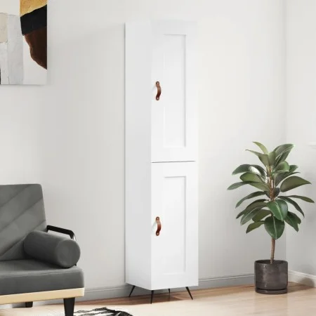 Aparador alto madera contrachapada blanco brillo 34,5x34x180 cm by vidaXL, Sideboards - Ref: Foro24-3200427, Price: 104,86 €,...