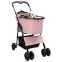Carrito Plegable para Mascotas Ajustable Rosa 81 x 47 x 99 cm