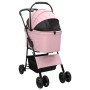 Carrito Plegable para Mascotas Ajustable Rosa 81 x 47 x 99 cm