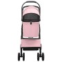 Carrito Plegable para Mascotas Ajustable Rosa 81 x 47 x 99 cm