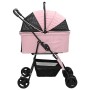 Carrito Plegable para Mascotas Ajustable Rosa 81 x 47 x 99 cm