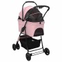 Carrito Plegable para Mascotas Ajustable Rosa 81 x 47 x 99 cm