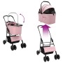 Carrito Plegable para Mascotas Ajustable Rosa 81 x 47 x 99 cm