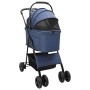 Carrito Plegable para Mascotas Ajustable Azul 81 x 47 x 99 cm