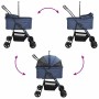 Carrito Plegable para Mascotas Ajustable Azul 81 x 47 x 99 cm