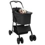 Carrito Plegable para Mascotas Ajustable Negro 81 x 47 x 99 cm