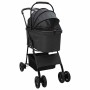 Carrito Plegable para Mascotas Ajustable Negro 81 x 47 x 99 cm