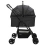 Carrito Plegable para Mascotas Ajustable Negro 81 x 47 x 99 cm