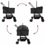 Carrito Plegable para Mascotas Ajustable Negro 81 x 47 x 99 cm