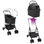 Carrito Plegable para Mascotas Ajustable Negro 81 x 47 x 99 cm