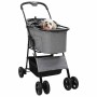 Carrito Plegable para Mascotas Ajustable Gris 81 x 47 x 99 cm