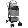 Carrito Plegable para Mascotas Ajustable Gris 81 x 47 x 99 cm