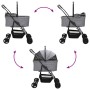 Carrito Plegable para Mascotas Ajustable Gris 81 x 47 x 99 cm