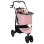 Carrito Plegable para Mascotas Ajustable Rosa 78 x 54 x 101 cm