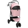 Carrito Plegable para Mascotas Ajustable Rosa 78 x 54 x 101 cm