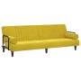 Sofá cama con reposabrazos terciopelo amarillo by vidaXL, Sofas - Ref: Foro24-351899, Price: 249,03 €, Discount: %