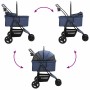 Carrito Plegable para Mascotas Ajustable Azul 78 x 54 x 101 cm