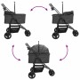 Carrito Plegable para Mascotas Ajustable Negro 78 x 54 x 101 cm