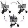 Carrito Plegable para Mascotas Ajustable Gris 78 x 54 x 101 cm