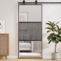 Puerta deslizante Negro 90 x 205 cm Vidrio templado y aluminio
