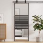 Puerta deslizante Negro 76 x 205 cm Vidrio templado y aluminio
