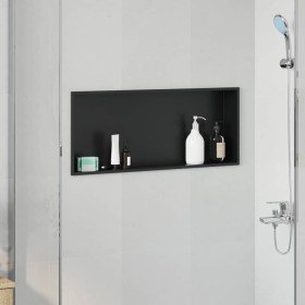 Nichos de Ducha Negro 75 x 30 x 9.5 cm Acero inoxidable