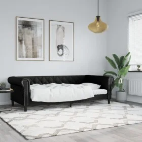 Black synthetic leather sofa bed 90x200 cm by vidaXL, Beds and slatted bases - Ref: Foro24-354226, Price: 213,13 €, Discount: %