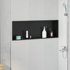 Nichos de Ducha Negro 90 x 30 x 9.5 cm Acero inoxidable