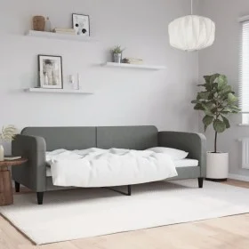 Dark gray fabric sofa bed 90x200 cm by vidaXL, Beds and slatted bases - Ref: Foro24-354034, Price: 184,21 €, Discount: %