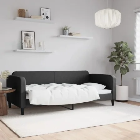 Black fabric sofa bed 90x200 cm by vidaXL, Beds and slatted bases - Ref: Foro24-354035, Price: 183,46 €, Discount: %