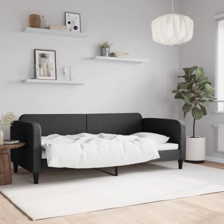 Sofá cama tela negro 90x200 cm de vidaXL, Camas y somieres - Ref: Foro24-354035, Precio: 186,49 €, Descuento: %