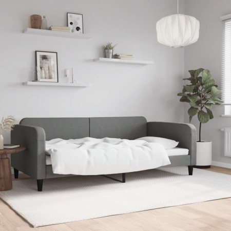 Dark gray fabric sofa bed 100x200 cm by vidaXL, Beds and slatted bases - Ref: Foro24-354039, Price: 196,66 €, Discount: %