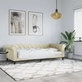 Cremefarbenes Schlafsofa aus Kunstleder, 90 x 200 cm von vidaXL, Betten und Lattenroste - Ref: Foro24-354228, Preis: 212,68 €...