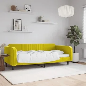 Sofá cama terciopelo amarillo 90x200 cm de vidaXL, Camas y somieres - Ref: Foro24-354091, Precio: 184,16 €, Descuento: %
