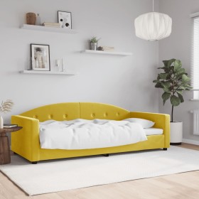 Sofá cama terciopelo amarillo 90x200 cm