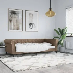 Cappuccino synthetic leather sofa bed 90x200 cm by vidaXL, Beds and slatted bases - Ref: Foro24-354229, Price: 214,17 €, Disc...