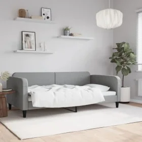 Light gray fabric sofa bed 100x200 cm by vidaXL, Beds and slatted bases - Ref: Foro24-354038, Price: 193,59 €, Discount: %