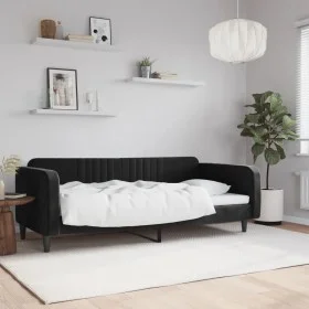 Sofá cama terciopelo negro 100x200 cm de vidaXL, Camas y somieres - Ref: Foro24-354097, Precio: 189,87 €, Descuento: %