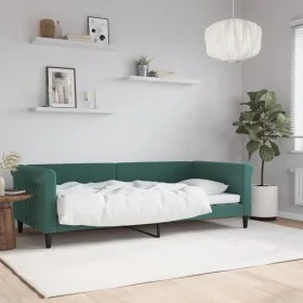 Dunkelgrünes Samtschlafsofa 90x200 cm von vidaXL, Betten und Lattenroste - Ref: Foro24-354246, Preis: 188,71 €, Rabatt: %