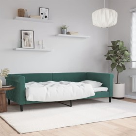 Dunkelgrünes Samtschlafsofa 90x200 cm von vidaXL, Betten und Lattenroste - Ref: Foro24-354246, Preis: 190,30 €, Rabatt: %